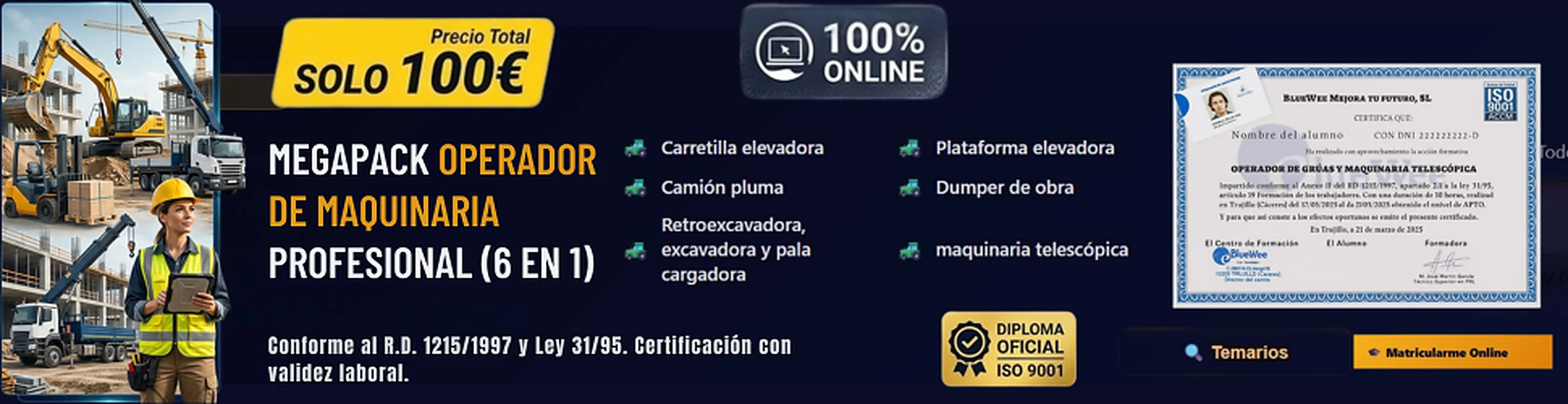 Megapack Operador de Maquinaria Profesional